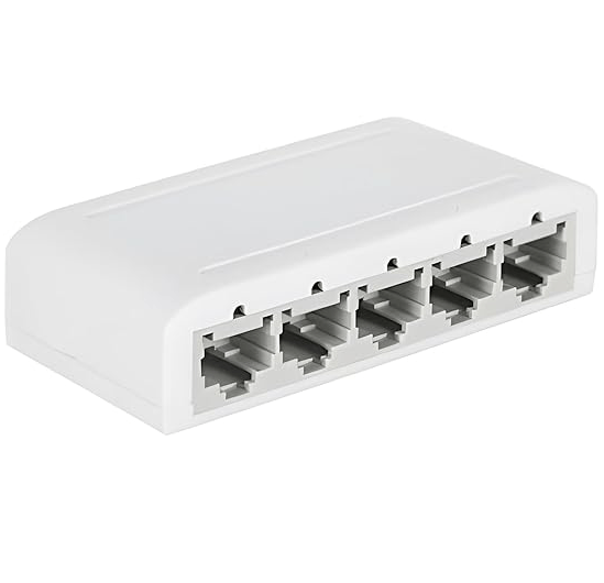 ETHERNET SPLITTER, Internet Splitter, Network Switch, CAT6, RJ45, 100mbps, USB Powered, 5 Port LAN Switch To Add More Ethernet Ports To Your Internet Router Hub