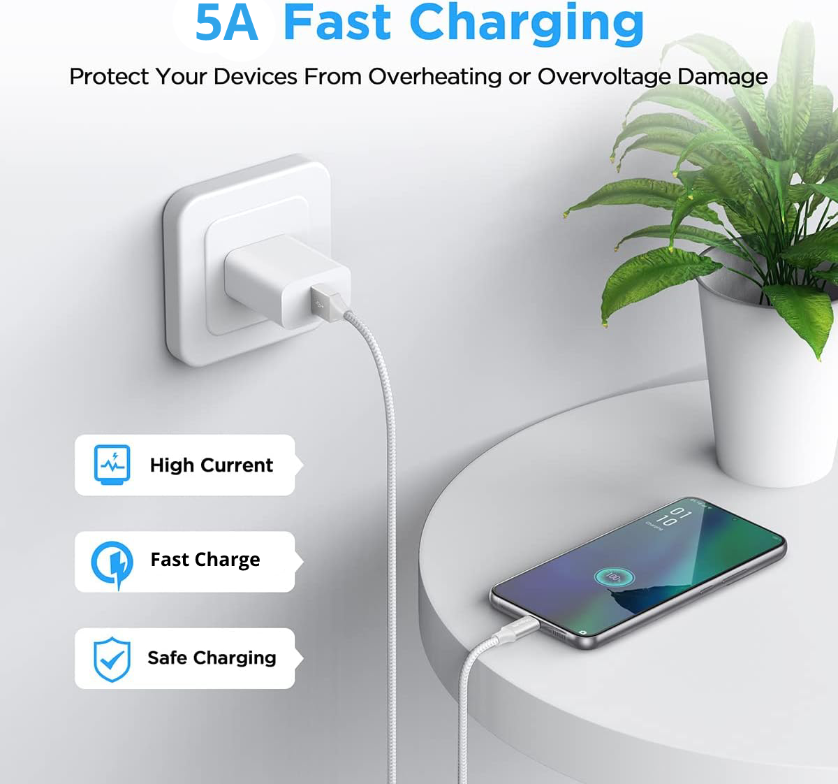 USB Charging Cable - USB Type A to USB Type C - for iPhone, Samsung, Nintendo etc