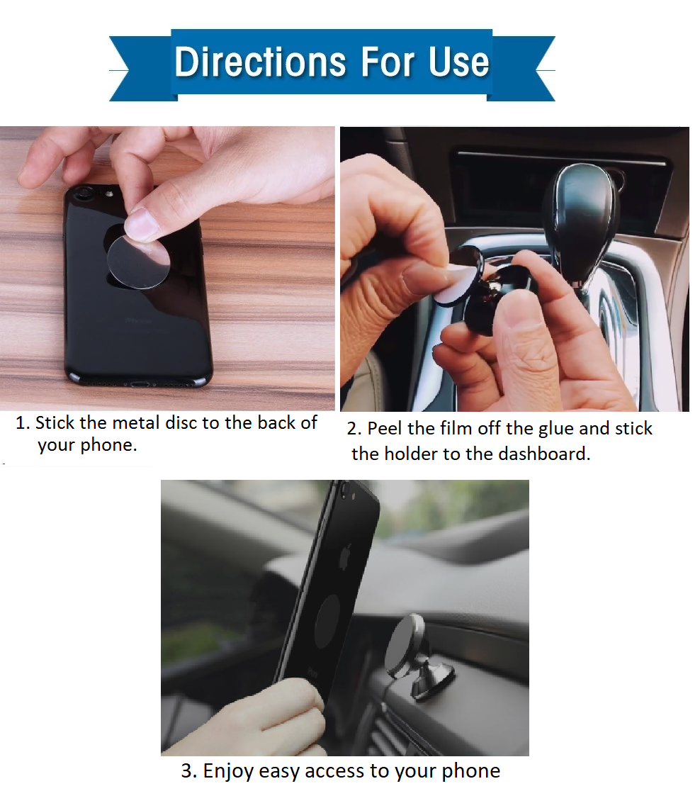 Magnetic 360 Car Phone Holder for Dashboard