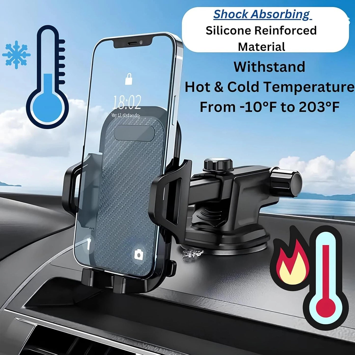 Windshield Suction Car Phone Holder Retractable Extendable Mount iPhone Samsung