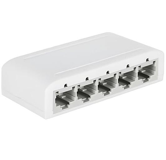 ETHERNET SPLITTER, Internet Splitter, Network Switch, CAT6, RJ45, 100mbps, USB Powered, 5 Port LAN Switch To Add More Ethernet Ports To Your Internet Router Hub