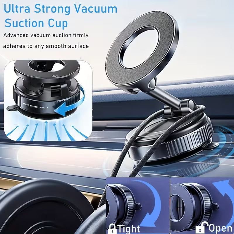 MAGSAFE Phone Holder / Car Mount designed for iPhone 17, 16 Magnetic with Vacuum Suction, Sticks to Windscreen & Dashboard