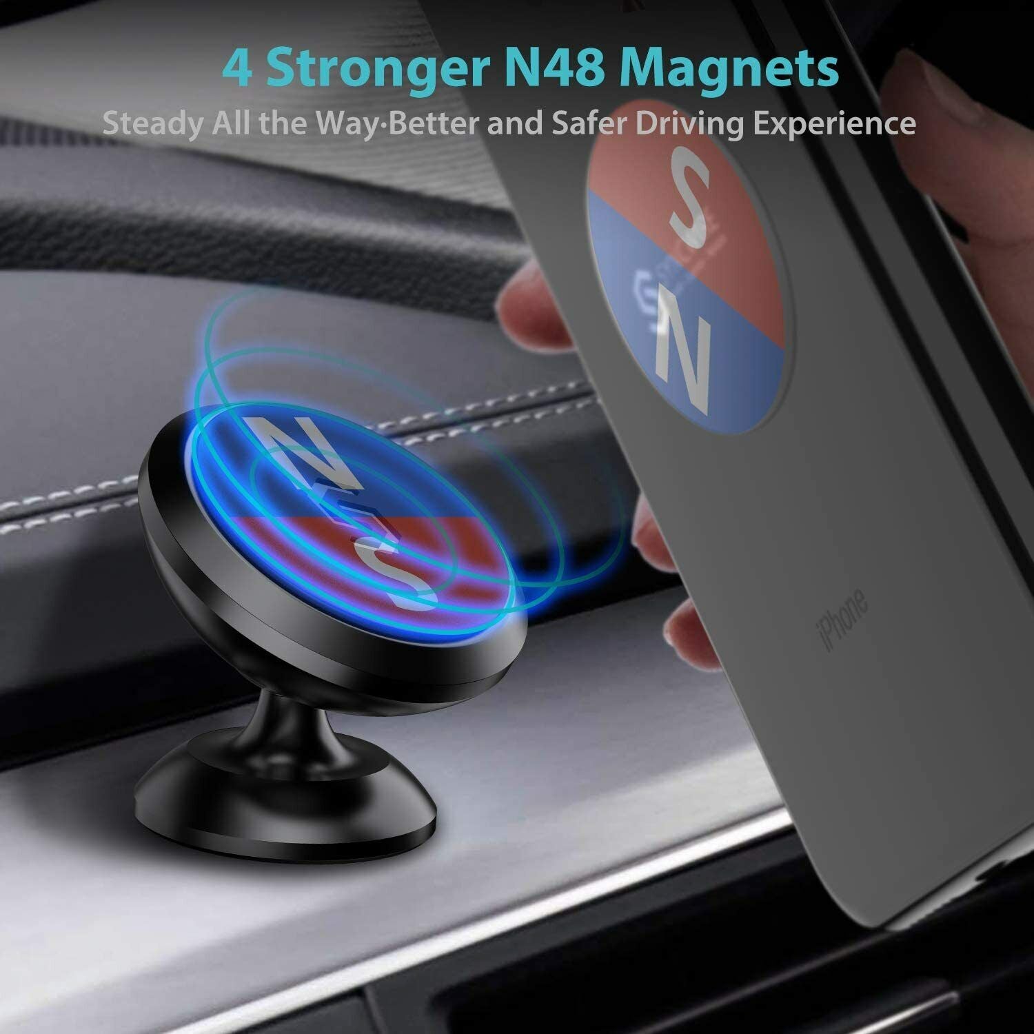 magnetic car phone holder 360 dashboard