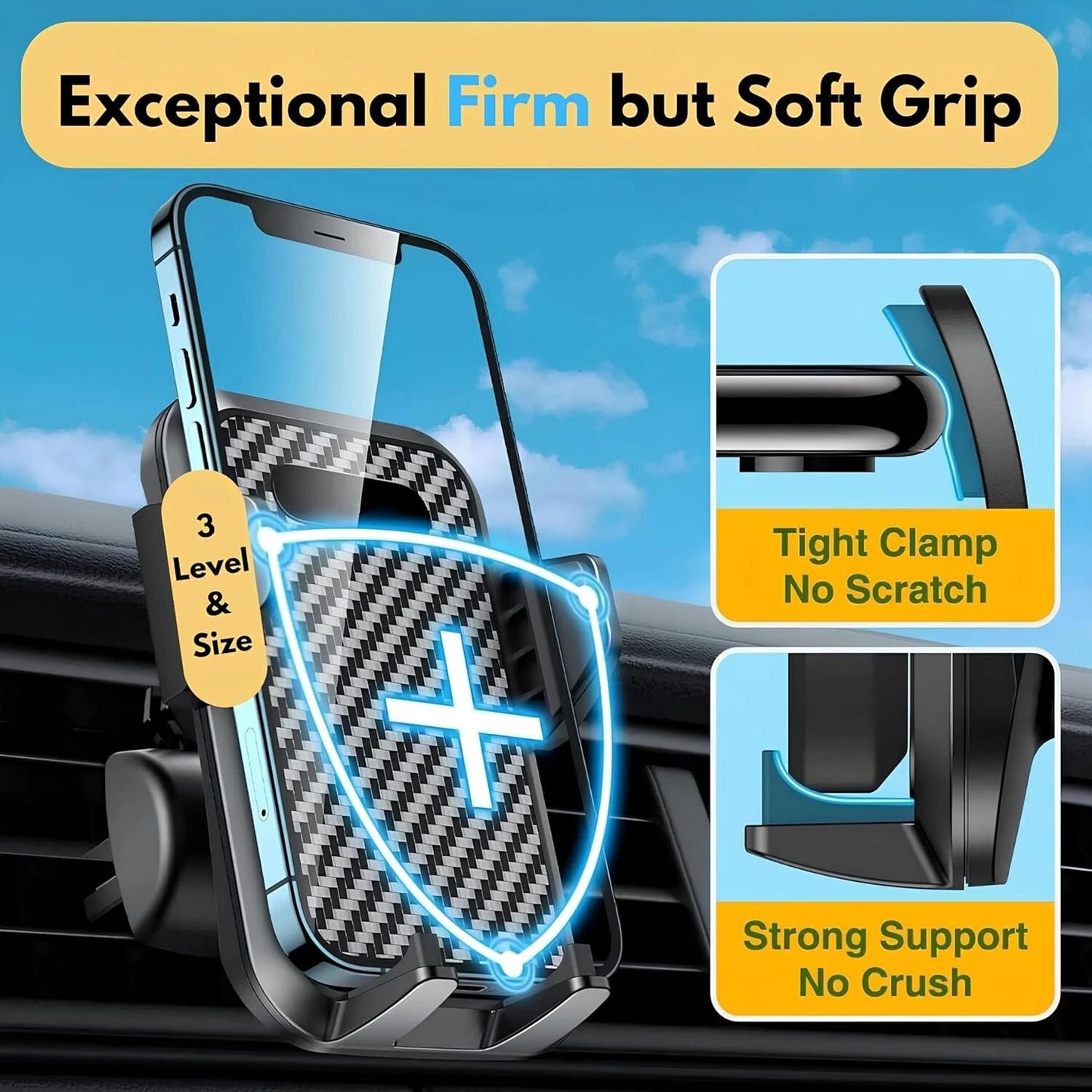 Windshield Suction Car Phone Holder Retractable Extendable Mount iPhone Samsung