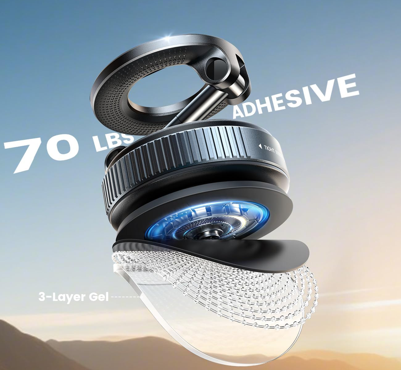 Nano suction vacuum phone holder